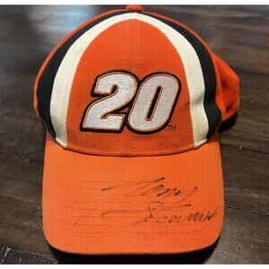 Tony Stewart Autographed Hat Joe Gibbs Racing Orange #20 Racing Nascar